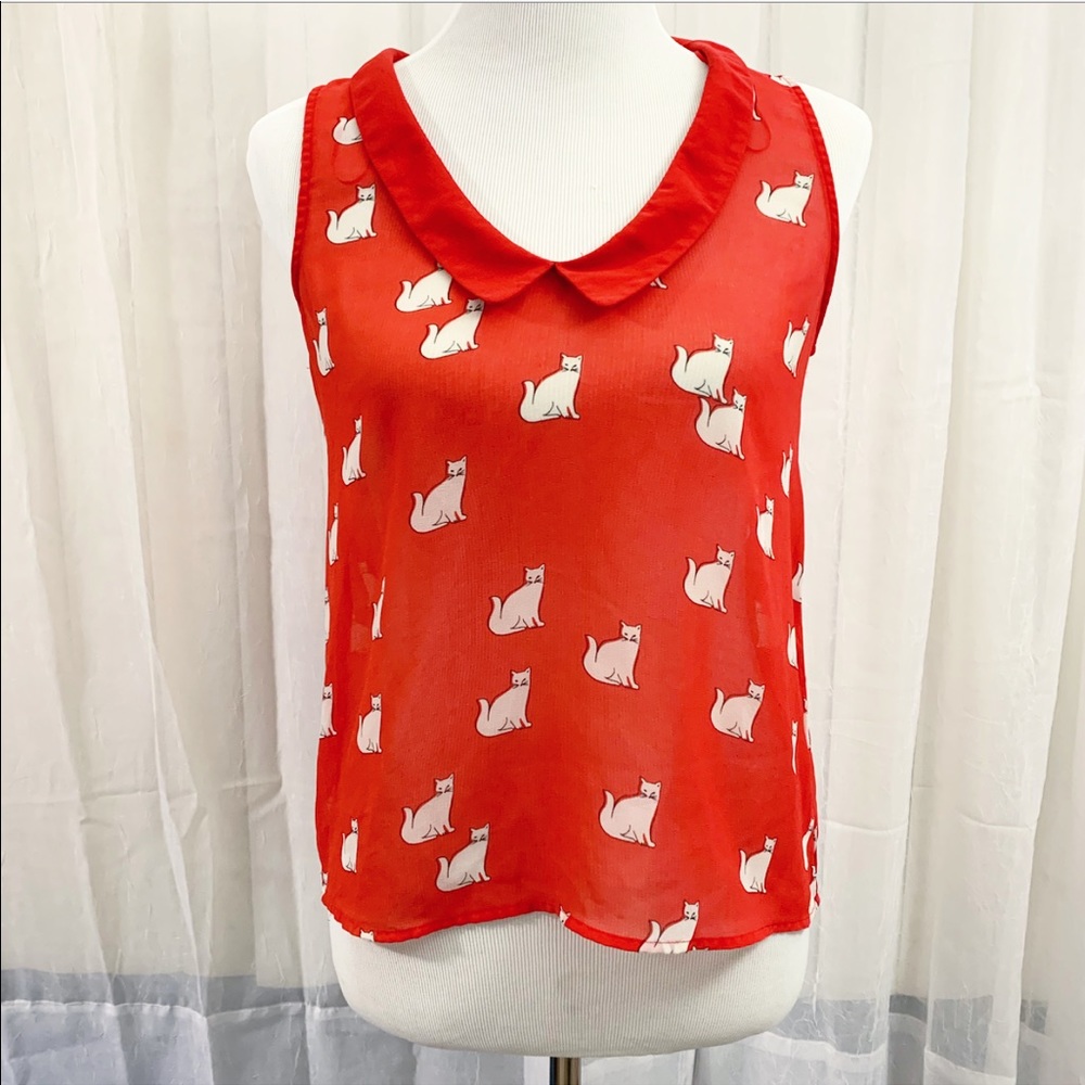 Zara Trafaluc | Collar Cat Sleeveless Top
